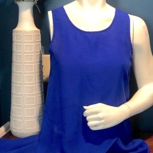 Vibrant Blue High-Low Tank, Size Small